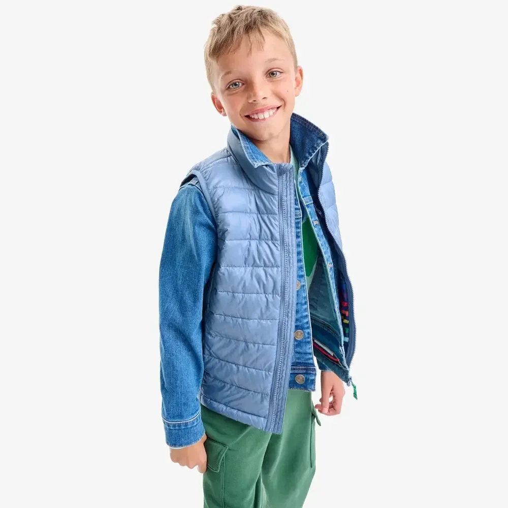 PRIMARY Kids Lightweight Puffer Vest in Black Kids Unisex Size 4-5 year