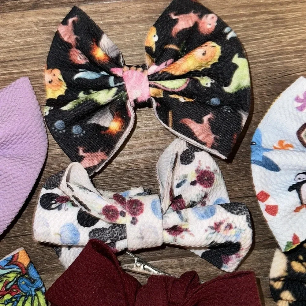HANDMADE Lot of Boutique Bows 13‎ total