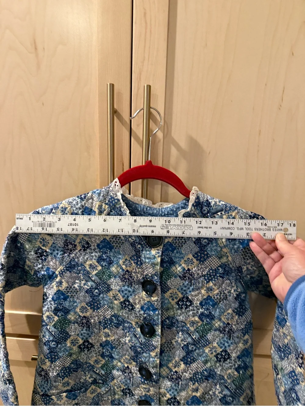 2 Vintage 1970s bathrobes, Set of 2, Handmade, girls size 4-6. Blue and red