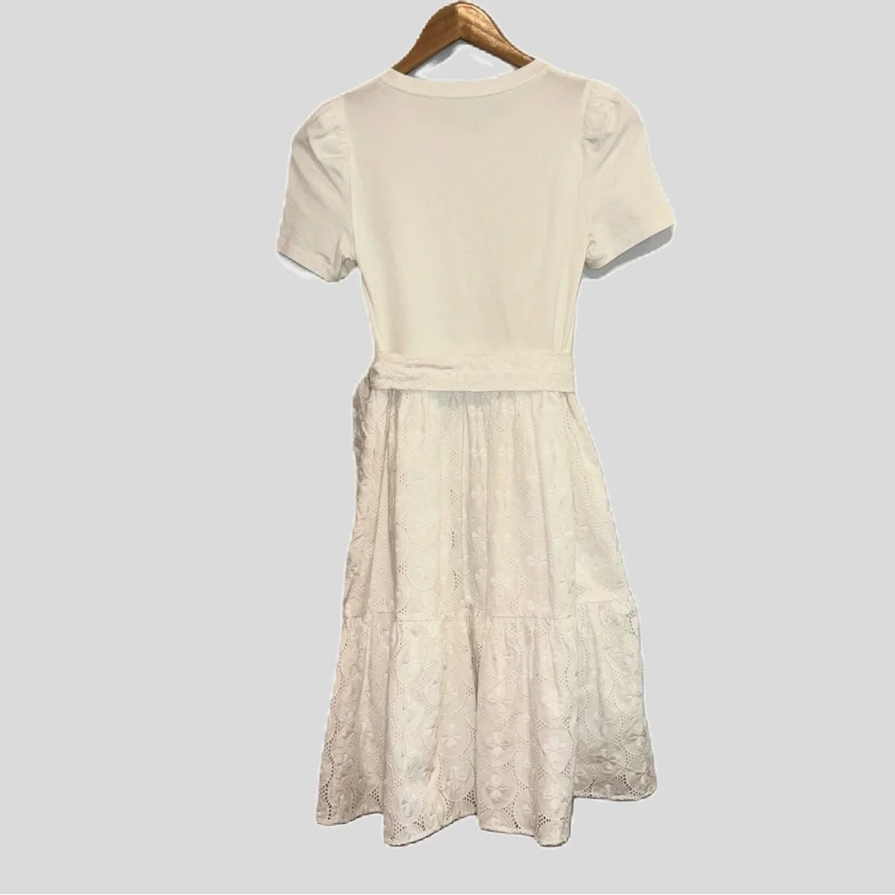 Kate Spade White Mixed Media Fit & Flare Dress Size XXS