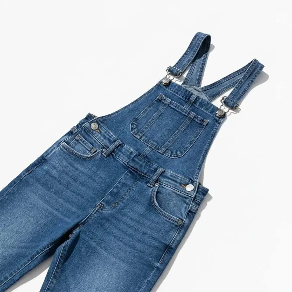 Denim Overalls Kids Medium Wash Blue Good Distressed Straight Leg‎