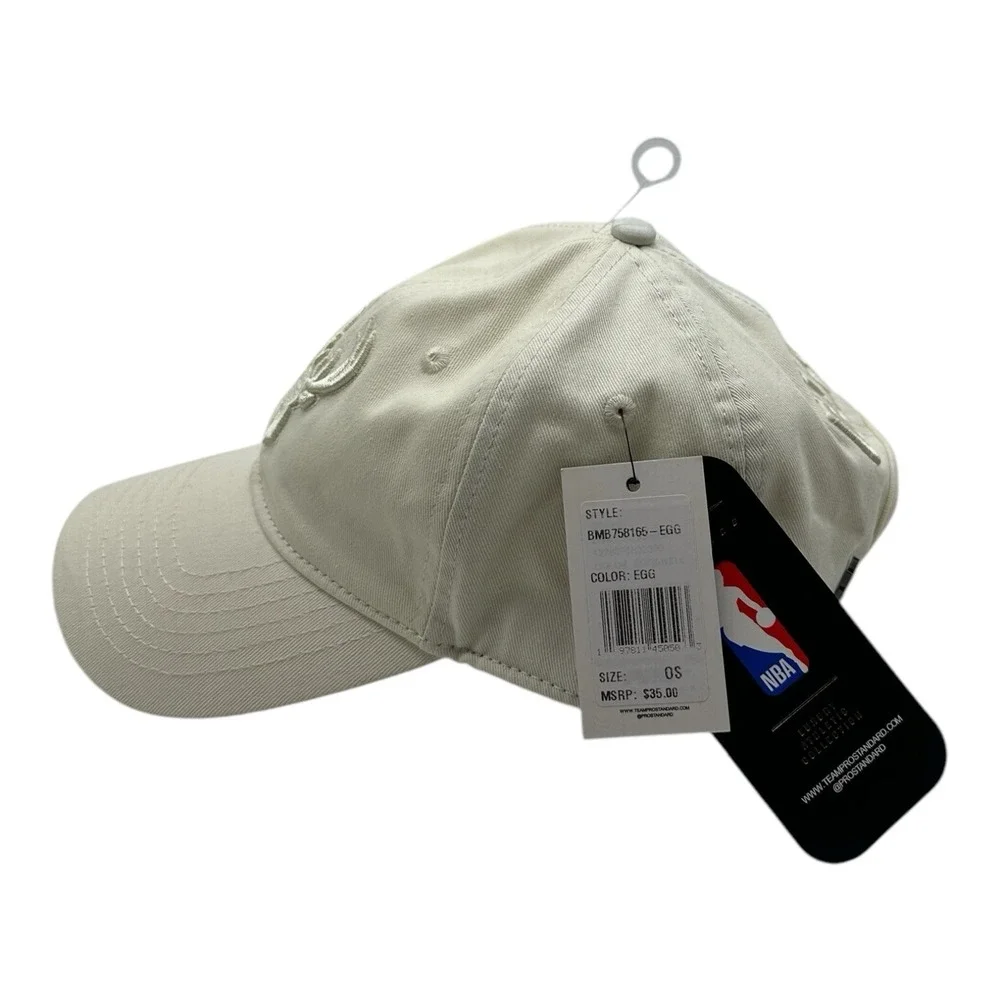 Pro Standard‎ Milwaukee Bucks Hat Cap Strapback Adjustable White NBA Basketball