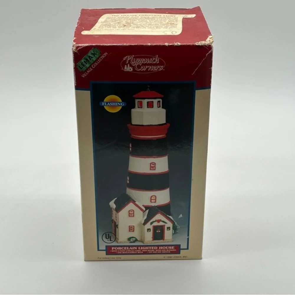 Vintage 1998 Lemax Plymouth Corners‎ Lighted House Flashing Lighthouse NEW