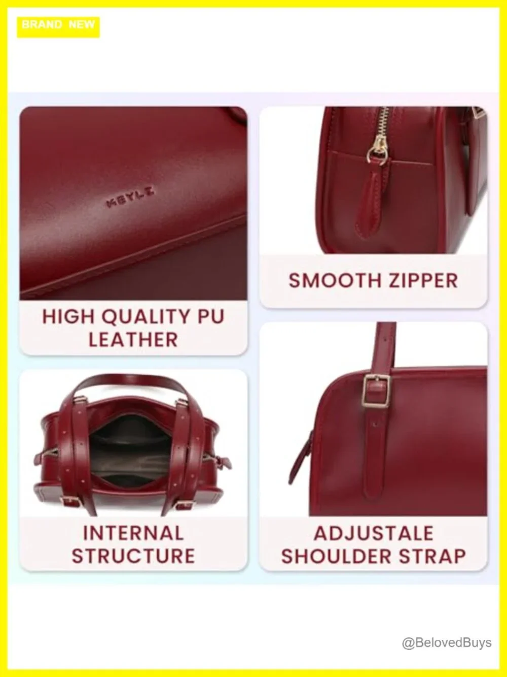 Leather Shoulder Handbag Top-Handle Hobo Bag with Adjustable Strap