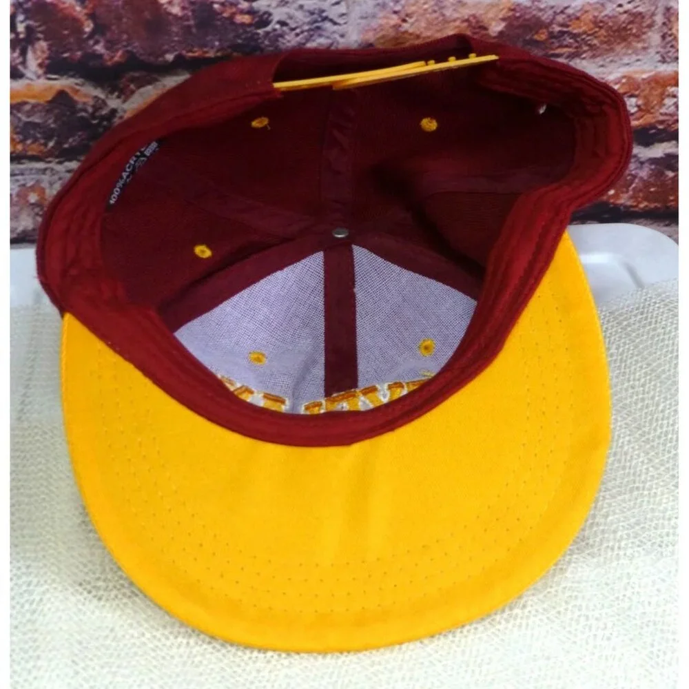 Cleveland Skyline Snapback Cap Maroon & Yellow Adjustable Hat 100% Acrylic Urban