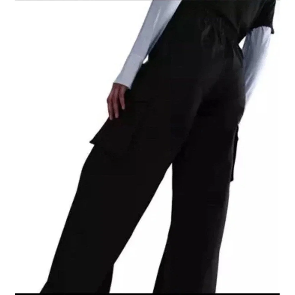 Nike Women's Black Cargo Pants Elastic Waist Pockets Logo Size Medium