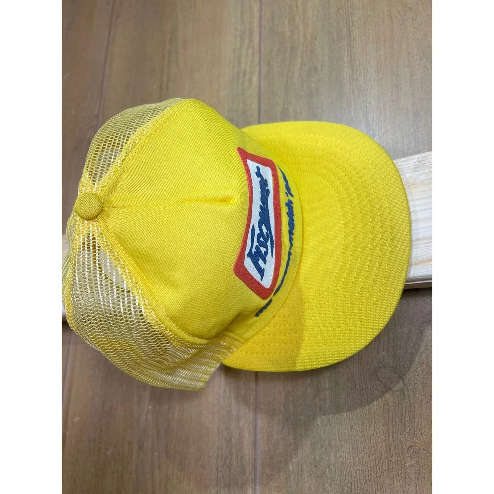 Vintage Fischers Bacon Makin People Trucker Hat Yellow Snapback Adver-Togs USA‎
