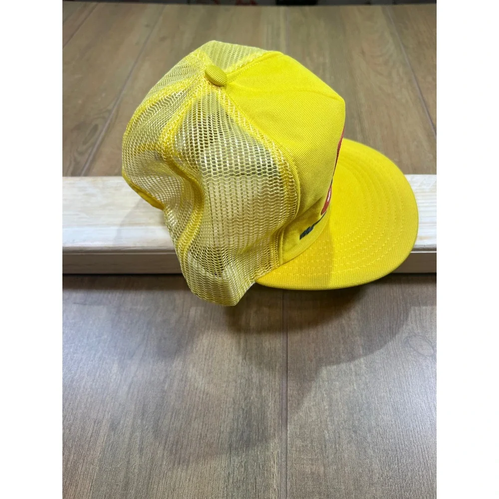 Vintage Fischers Bacon Makin People Trucker Hat Yellow Snapback Adver-Togs USA‎