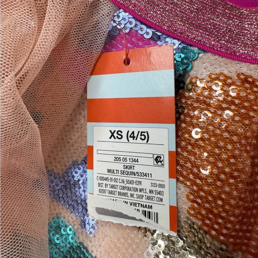 Cat & Jack Girls Sequin Tulle Skirt Pink Sparkle Party XS 4/5 NWT