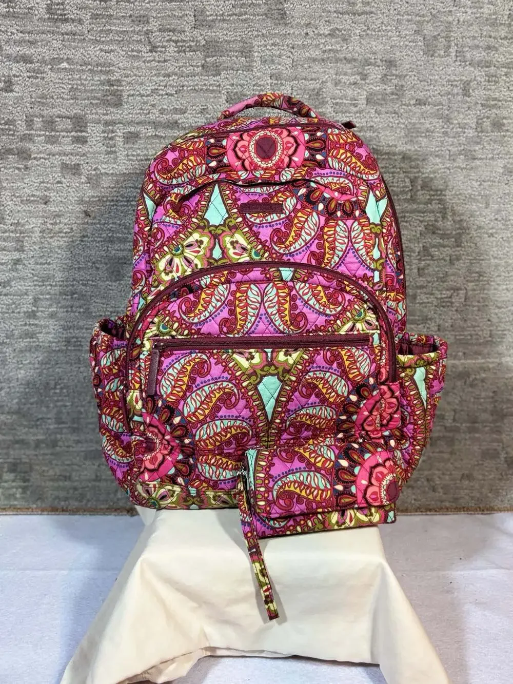 Vera Bradley 2pc Essential Quilted Backpack and wallet in Resort Medallion