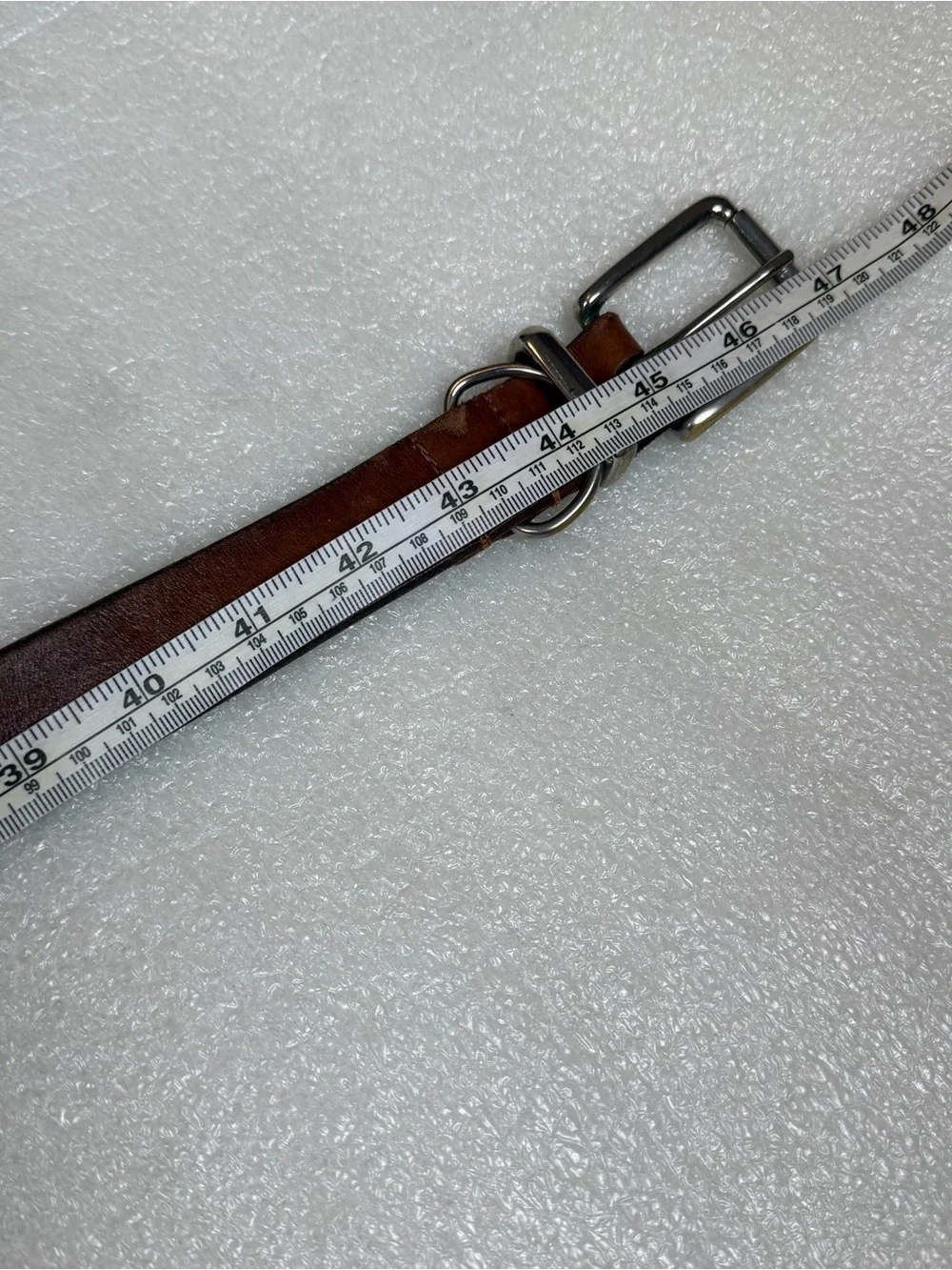 Vintage Polo Ralph Lauren Men’s 38 Brown Leather Clasp And D-Ring Belt note