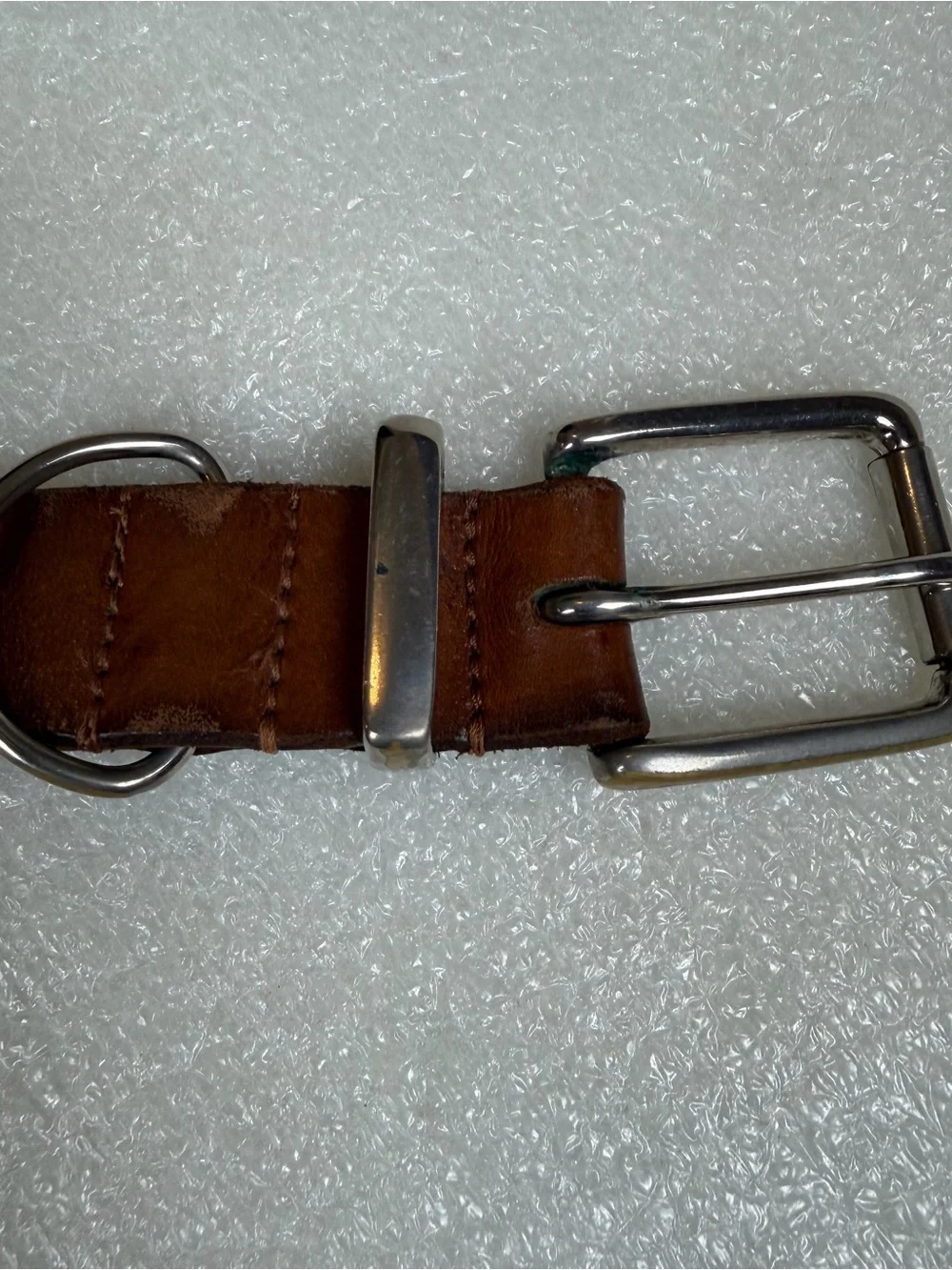 Vintage Polo Ralph Lauren Men’s 38 Brown Leather Clasp And D-Ring Belt note