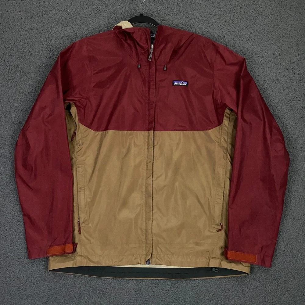 Patagonia Torrentshell Jacket Mens Medium Red Gold Rain Waterproof