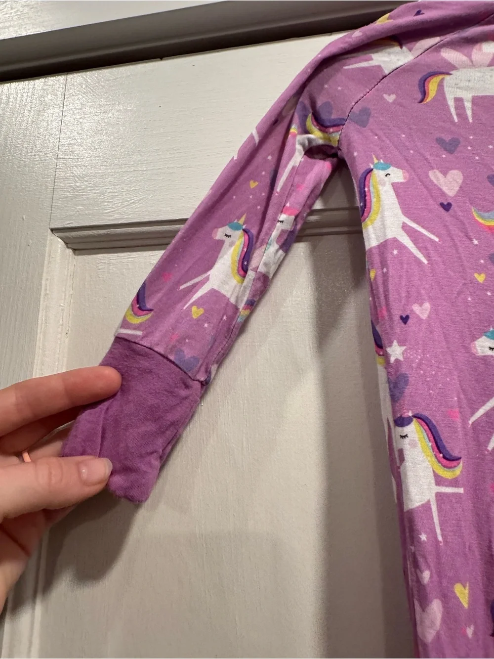 Little Sleepies Siennas Unicorns 3-6M Purple Bamboo Viscose Sleeper Pajamas Cozy