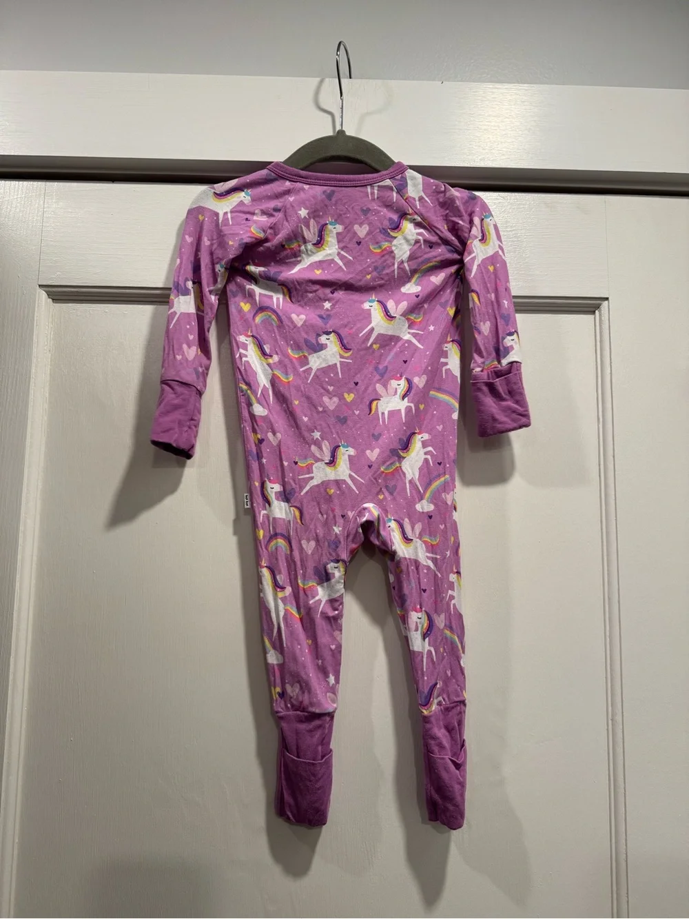 Little Sleepies Siennas Unicorns 3-6M Purple Bamboo Viscose Sleeper Pajamas Cozy