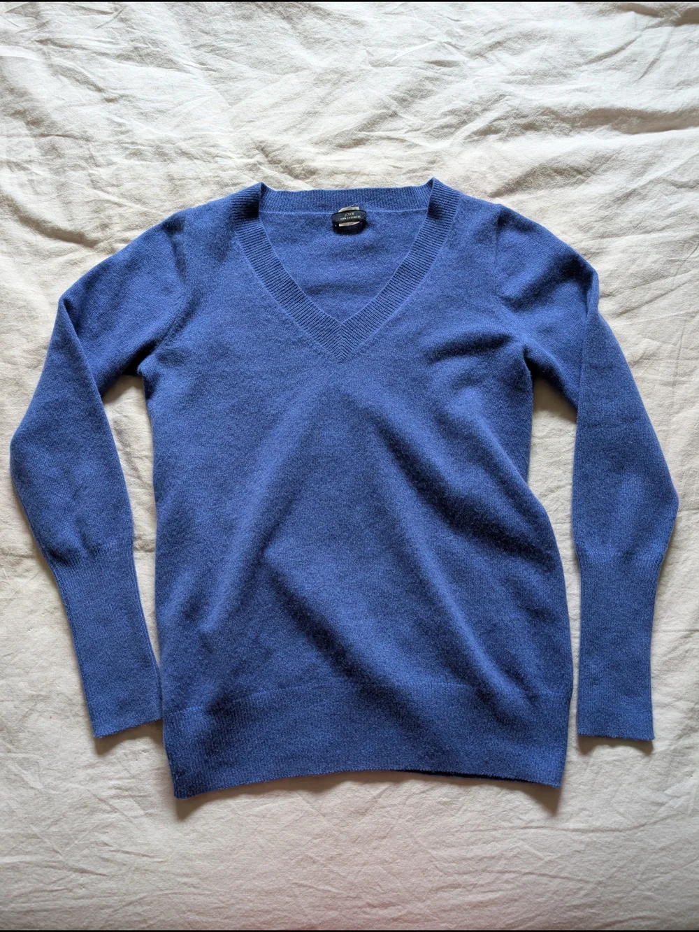 J. Crew Womens Royal Blue V-Neck Cashmere Sweater