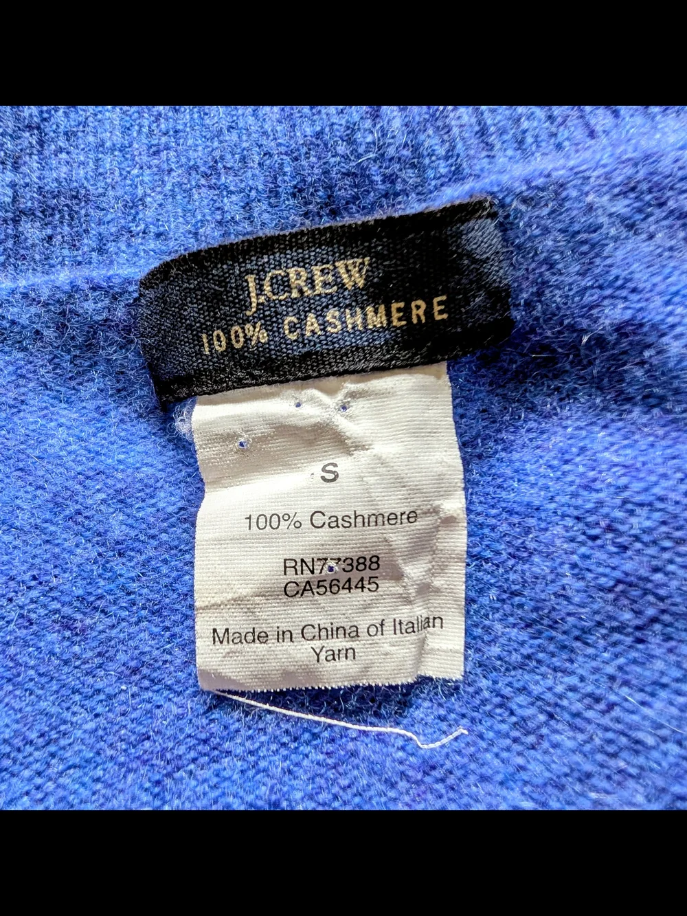 J. Crew Womens Royal Blue V-Neck Cashmere Sweater