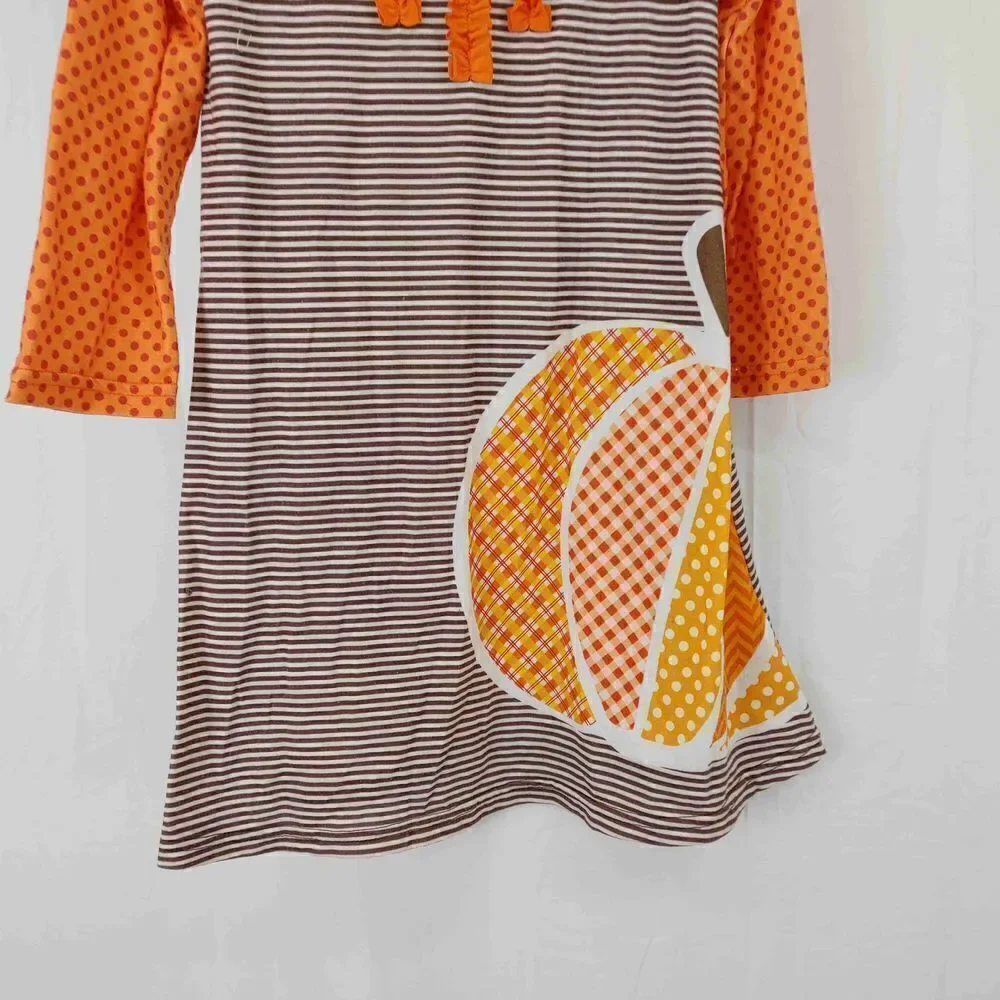 Sunshine Swing Girls Size 3 Fall Pumpkin Dress Brown Orange.