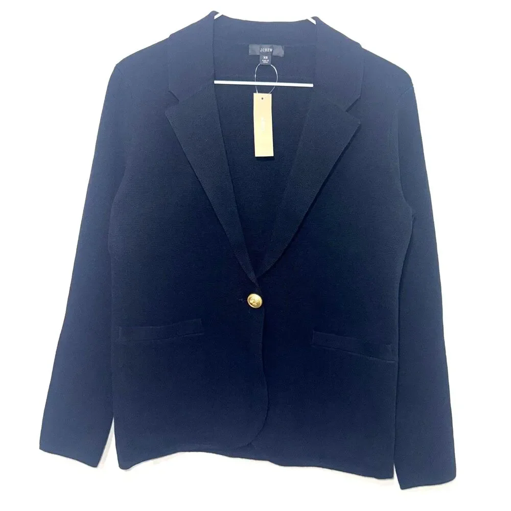 J.Crew Camille Shrunken Sweater Blazer AW687 - Black XS