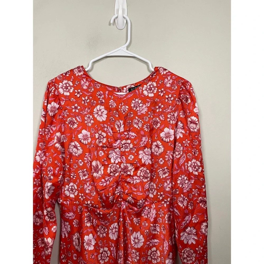 J.Crew Featherweight Satin Midi Dress in Poppy Fields Size 14 Wedding Guezt