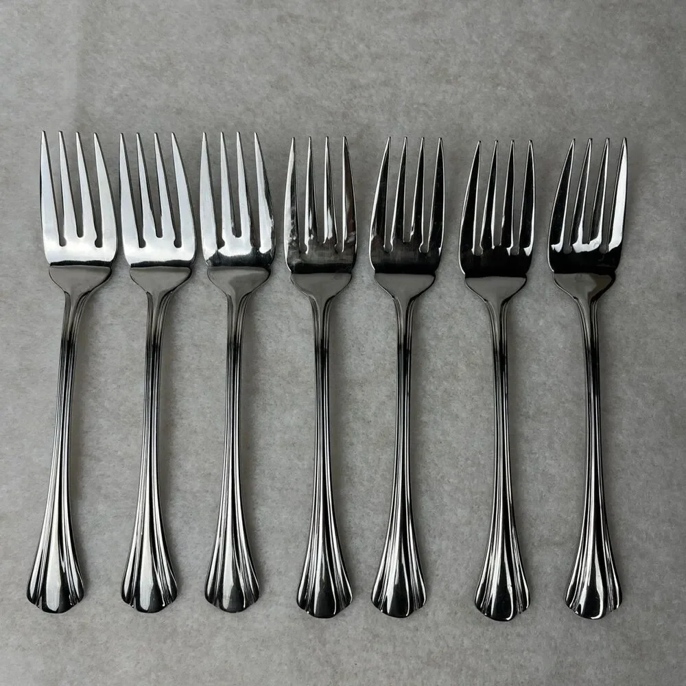 Lot Of 7 Pfaltzgraff MARGATE Dessert Salad Forks‎ Stainless Flatware