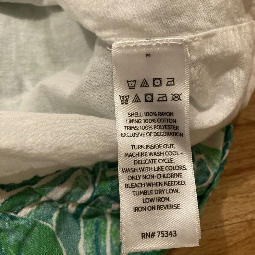 Tommy Bahama Girls 7 Floral Tropical Green Pink Strappy Summer Resort Dress