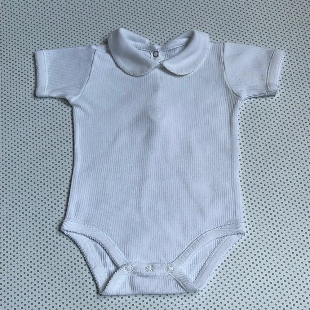 Pottery Barn Kids White Bodysuit with Peter Pan Collar