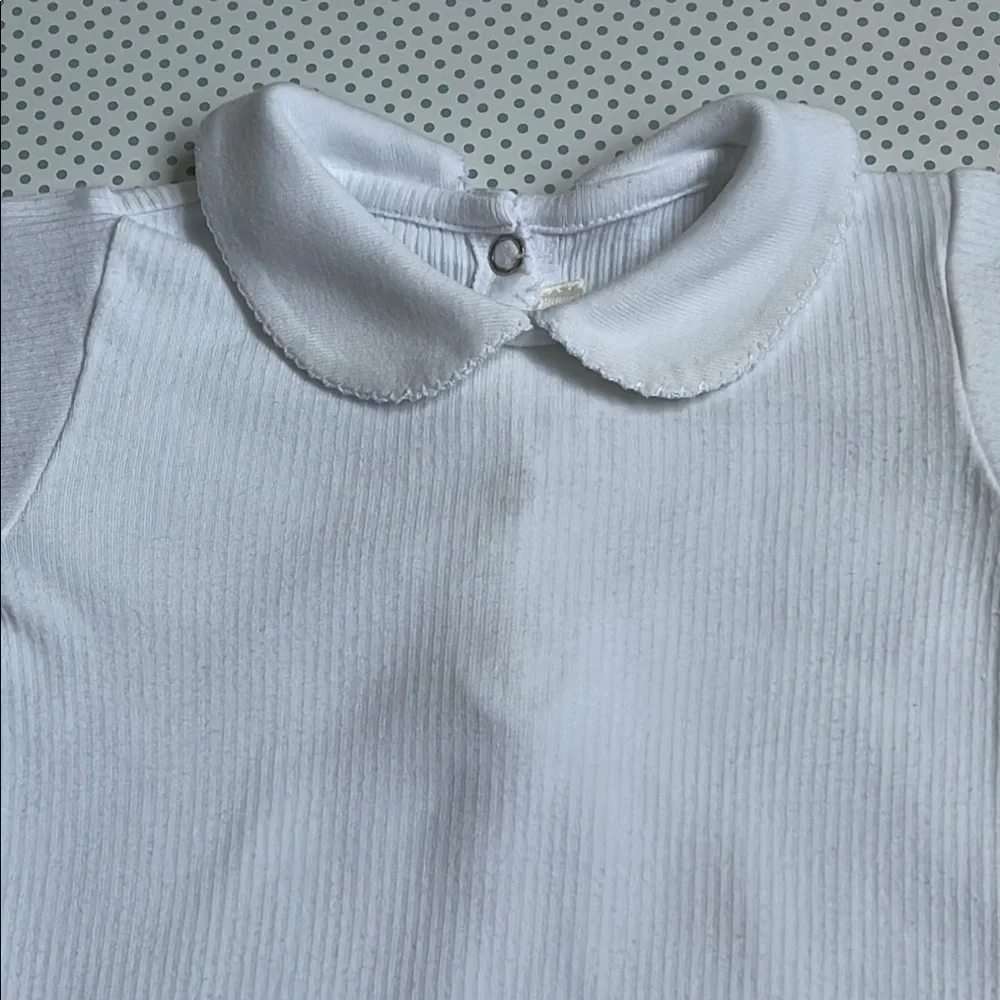 Pottery Barn Kids White Bodysuit with Peter Pan Collar