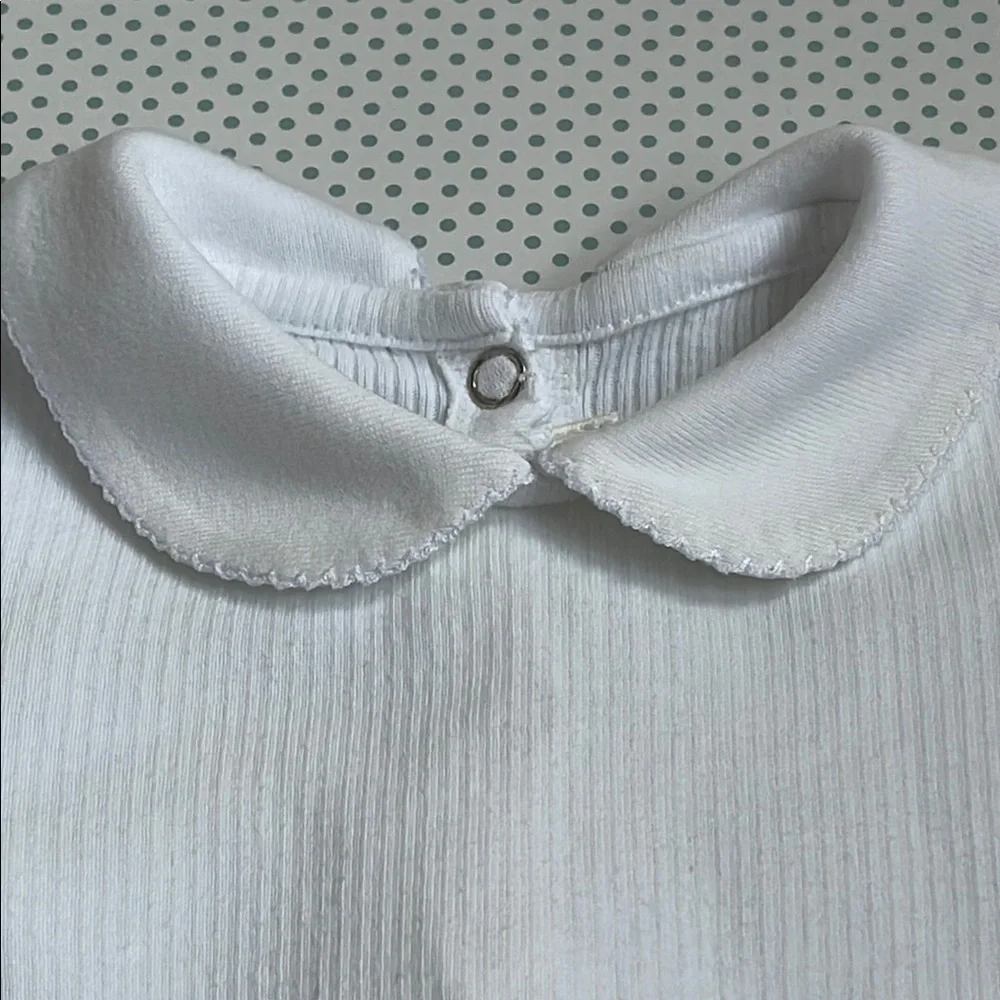 Pottery Barn Kids White Bodysuit with Peter Pan Collar