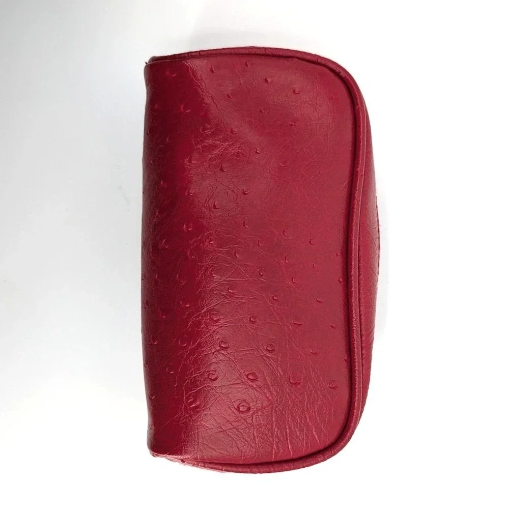 Parfums Amarige de Givenchy Red Ostrich‎ Embossed Faux Leather Cosmetic Bag
