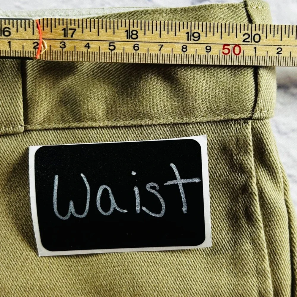 Dickies Mens Khaki Pants Tan Flat Front 4 Pocket Work Business Casual 42x32