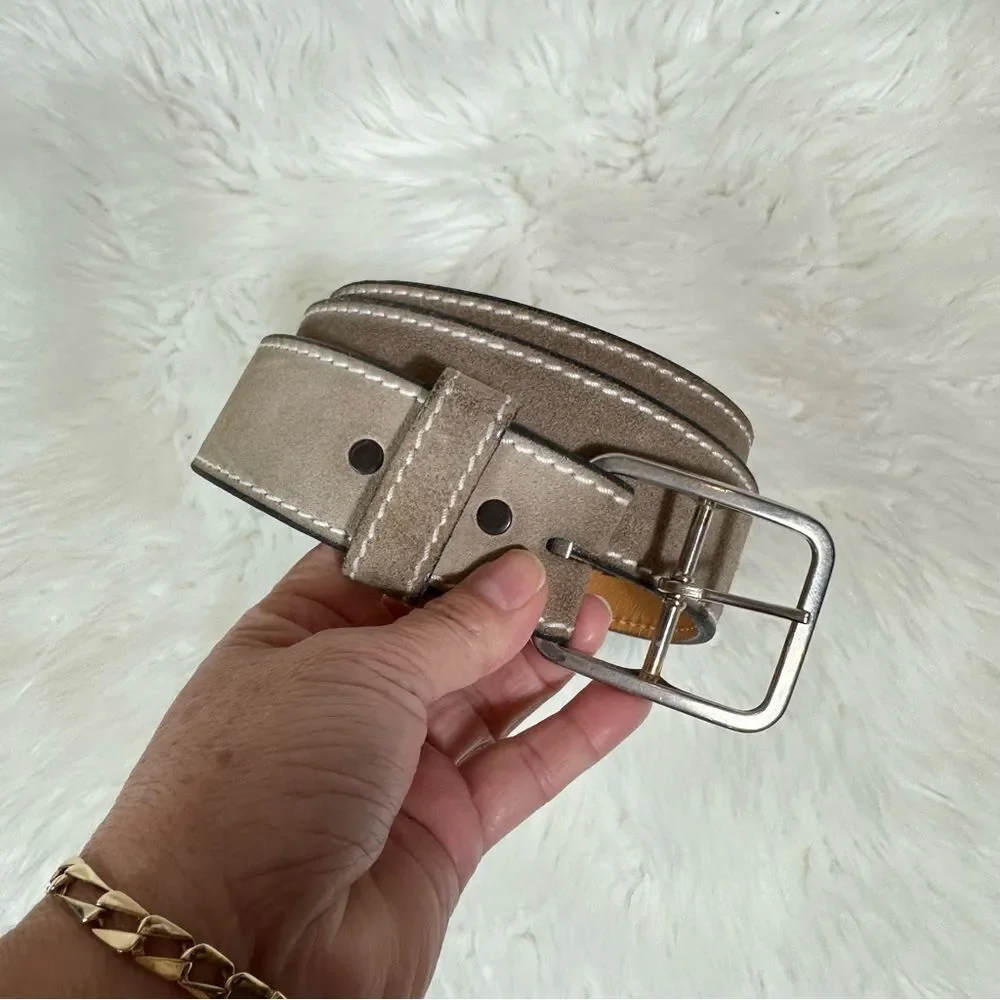Tan Leather Kmart vintage belt with Stitched Edges