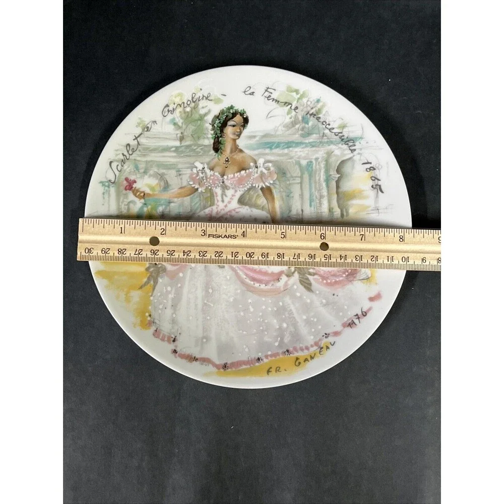 VTG 1976 Limoges France  Women of the Century Plate Scarlet en Crinoline‎ 8.25”