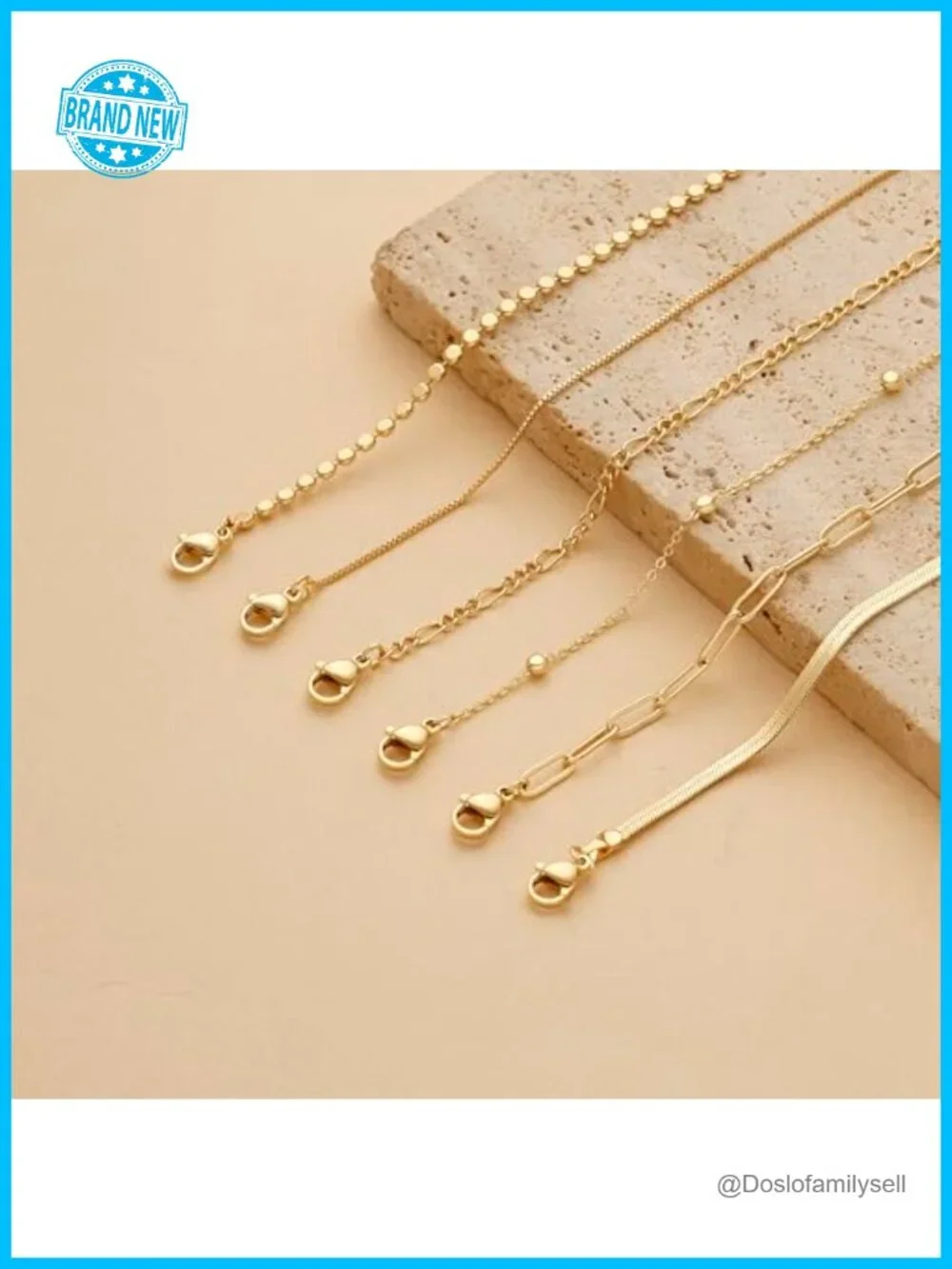 6PCS Gold Plated Bracelets Set for Women Dainty Stackable Layered Bracelets Set