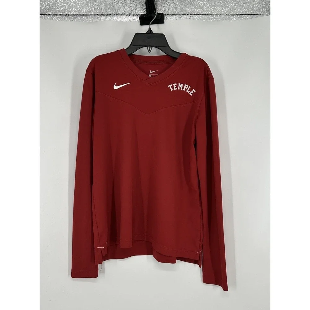 Temple Owls Nike Tee Long Sleeve‎ T Shirt Red Performance Lightweight Mens Large