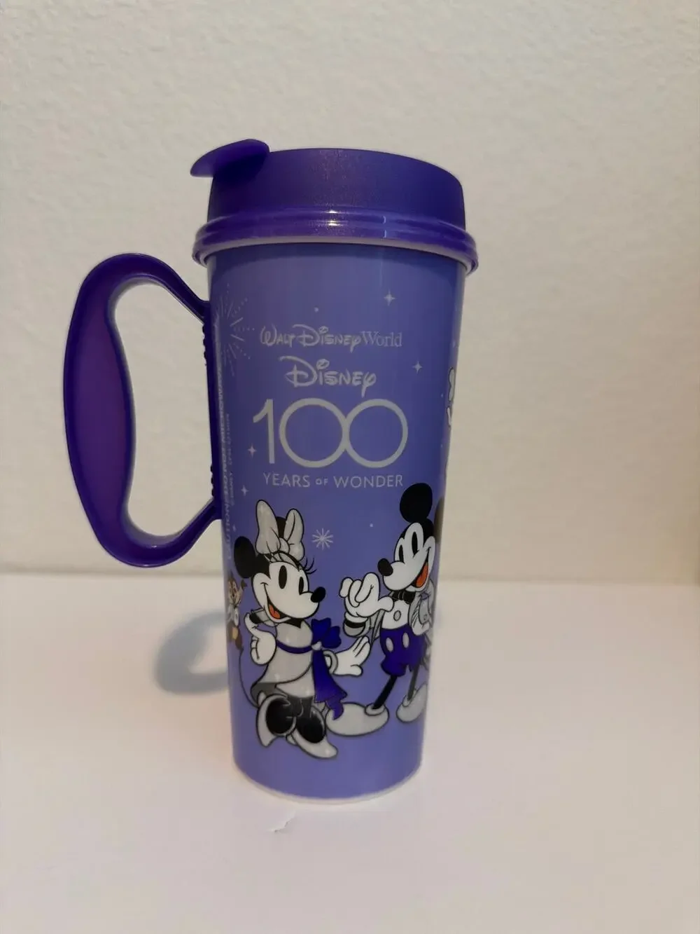 Walt Disney World 100 Years of Wonder Resort Refillable Tumbler Cup Mug Purple