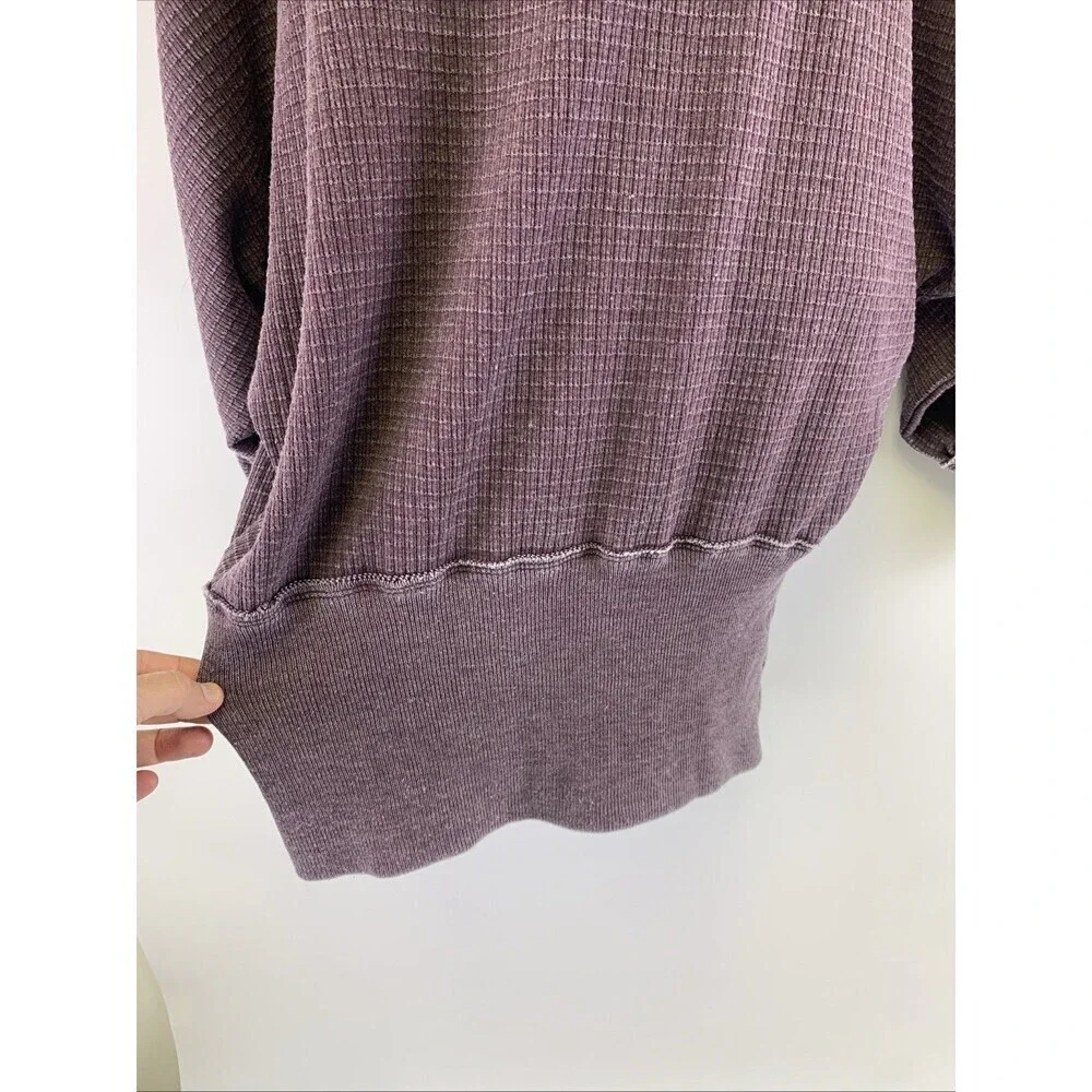 Free People Willow Thermal Top Decadent Purple OB872331 Dolman Sleeves Womens XS