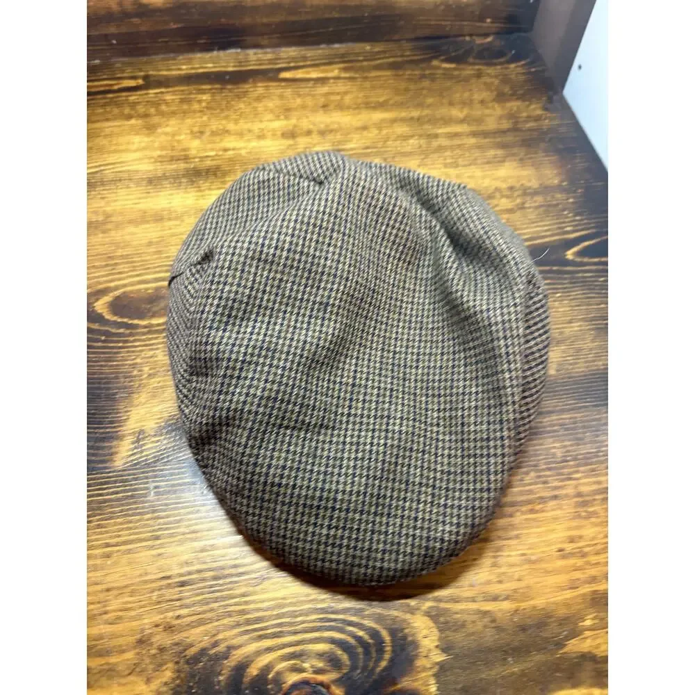 Country Gentleman‎ Brown Houndstooth Wool Blend News Boy Hat