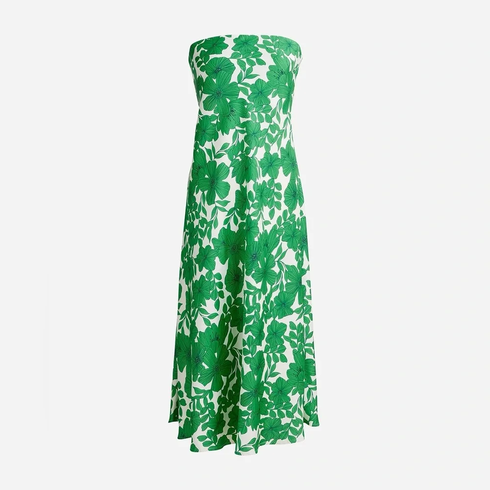 J.Crew Collection strapless slip dress in greenhouse floral print BU272