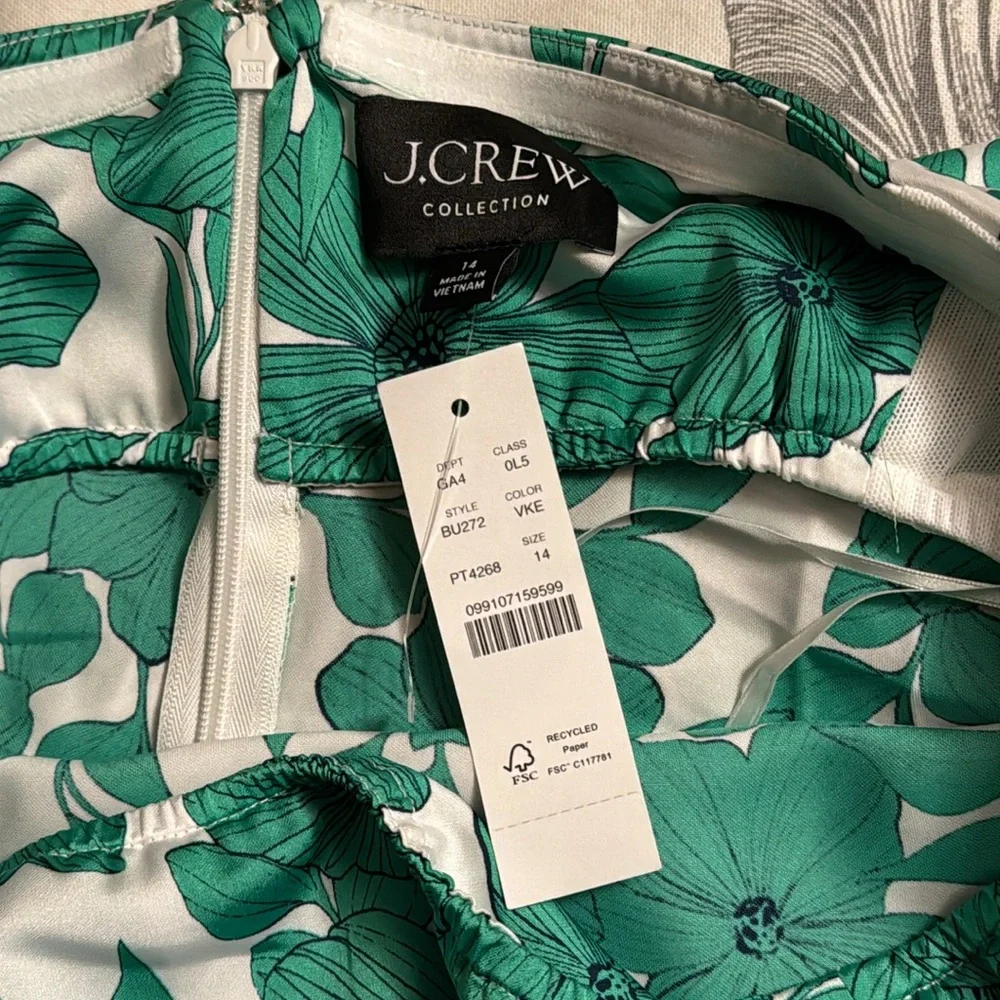 J.Crew Collection strapless slip dress in greenhouse floral print BU272