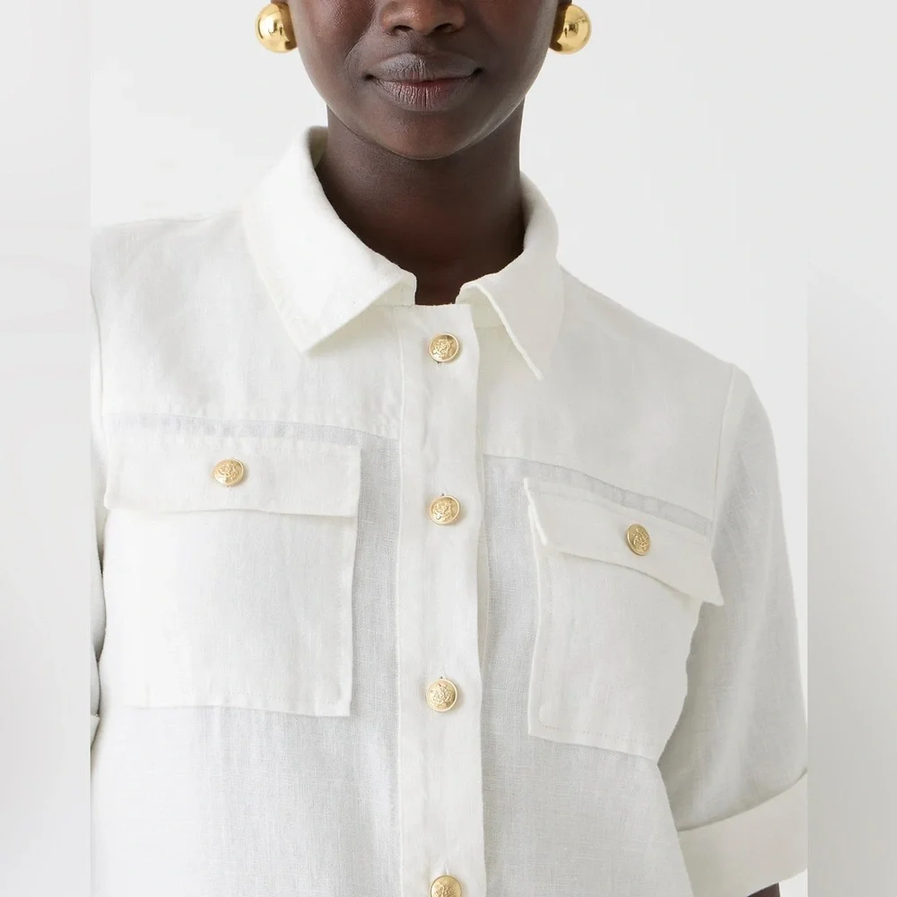 J.Crew Gamine shirtdress in linen BY826