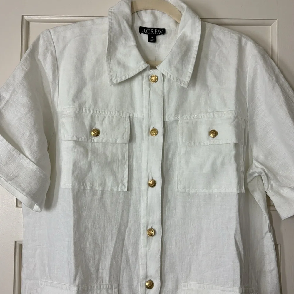 J.Crew Gamine shirtdress in linen BY826