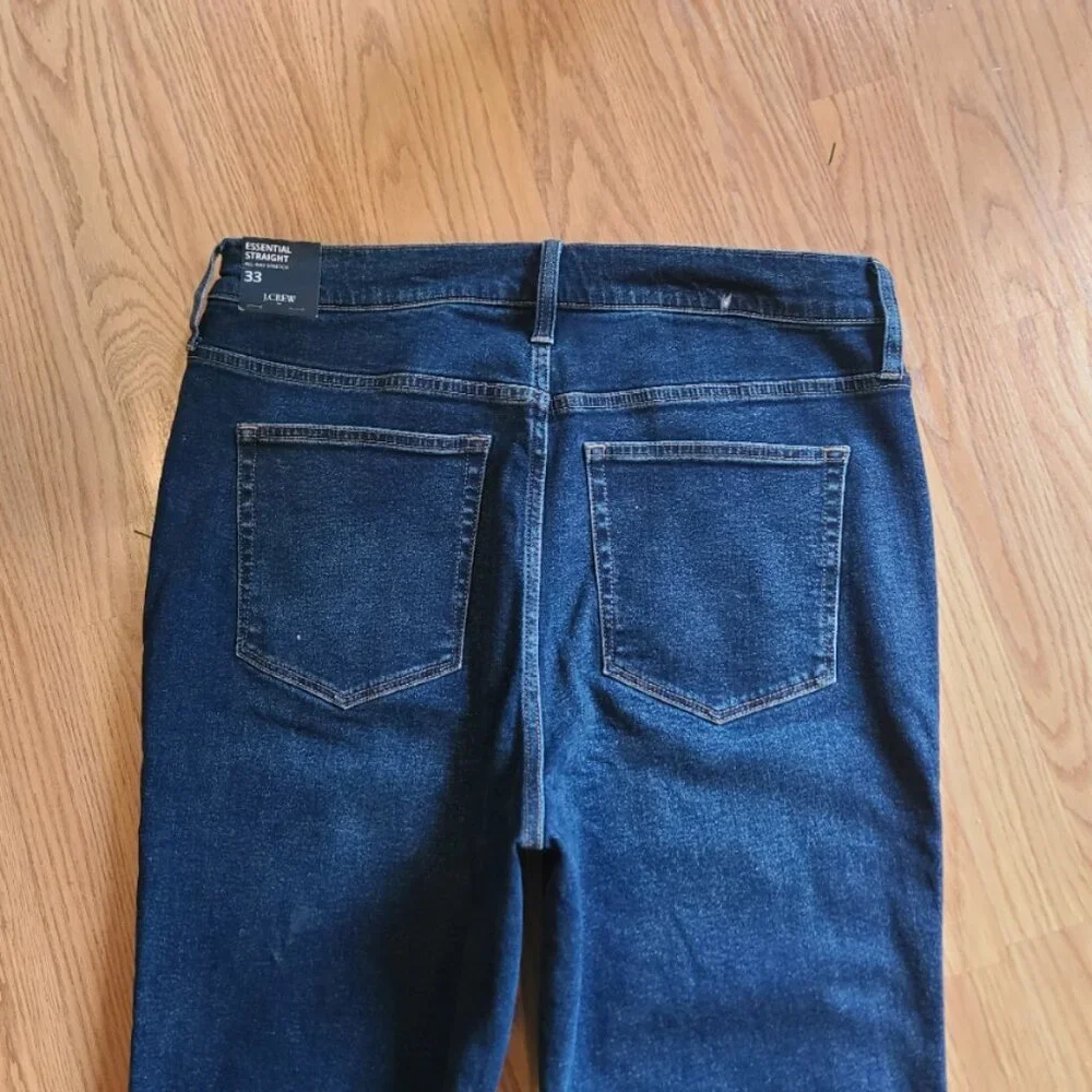 NEW NWT! J.CREW ESSENTIAL STRAIGHT LEG JEANS STRETCH HIGH RISE CROPPED sz 33