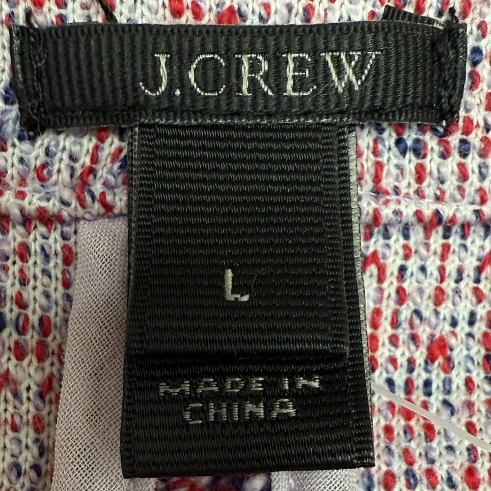 J. CREW Women's‎ NWT Knit Micro Tweed Jacket in Poppy Zip | Size L