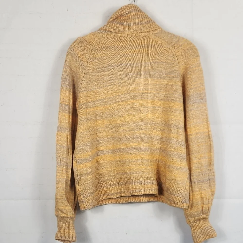 J.Crew Preppy Italian Space-Dyed Wool Blend Half-Zip Funnel Neck Sweater Small