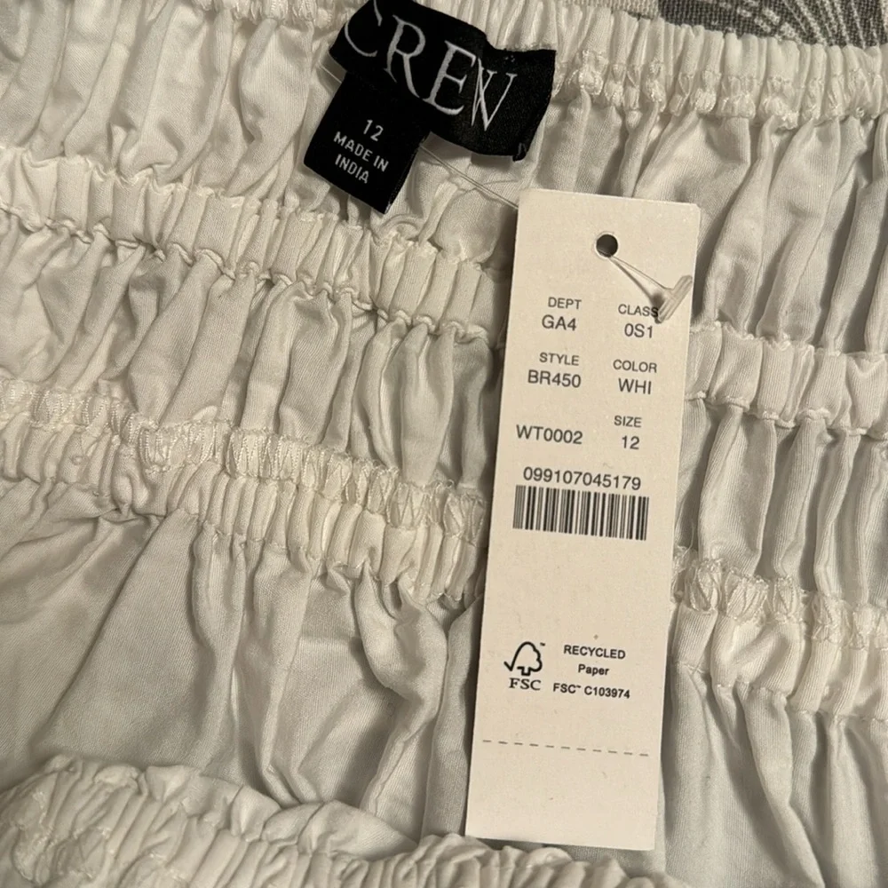 J.Crew smocked eyelet-hem dress in cotton poplin BR450
