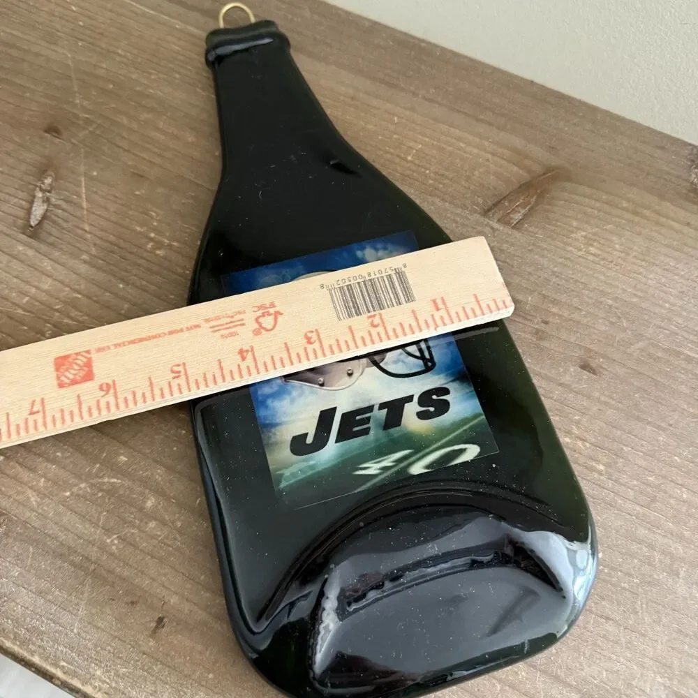 Flat Melted Beer Vine Bottle NFL NY Jets Wall Decor