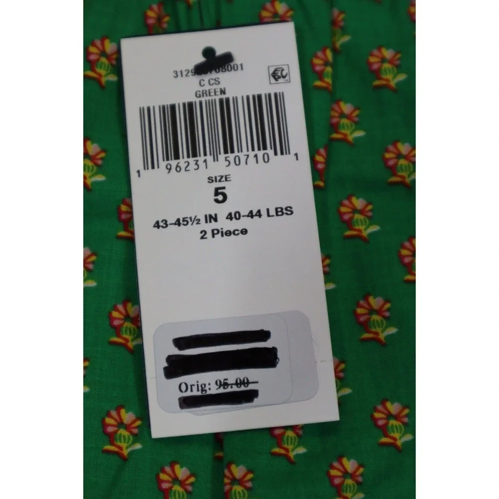 Polo Ralph Lauren Girl's Floral Smocked Cotton Top‎ and Pant Set Size 5