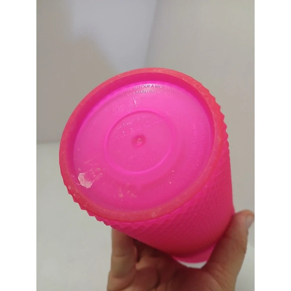 Starbucks 2023 Hot Pink Soft Touch‎ Studded Cold Cup Tumbler 24 oz