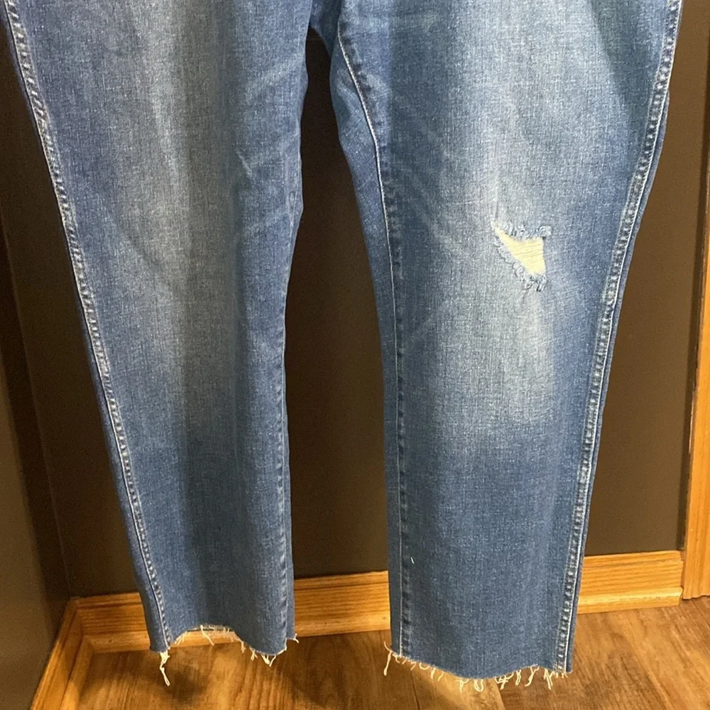 J. Crew vintage straight lightly distressed jeans with frayed hemline size 37